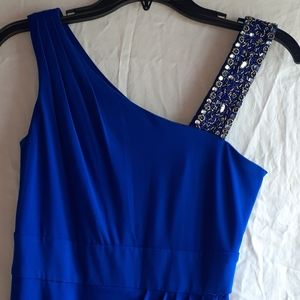 Royal blue Decode 1.8 dress with intricate beading